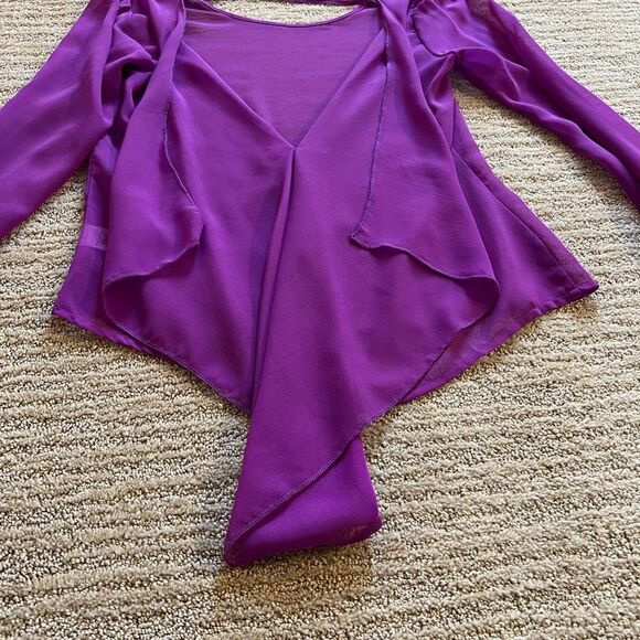 YA Los Angeles Purple Open Back Long Sleeve Blouse - Picture 5 of 7